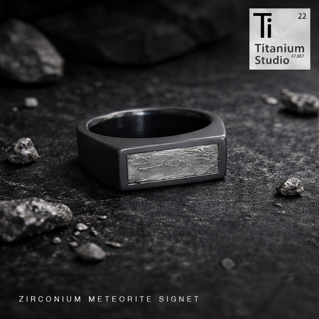 Zirconium & meteorite signet