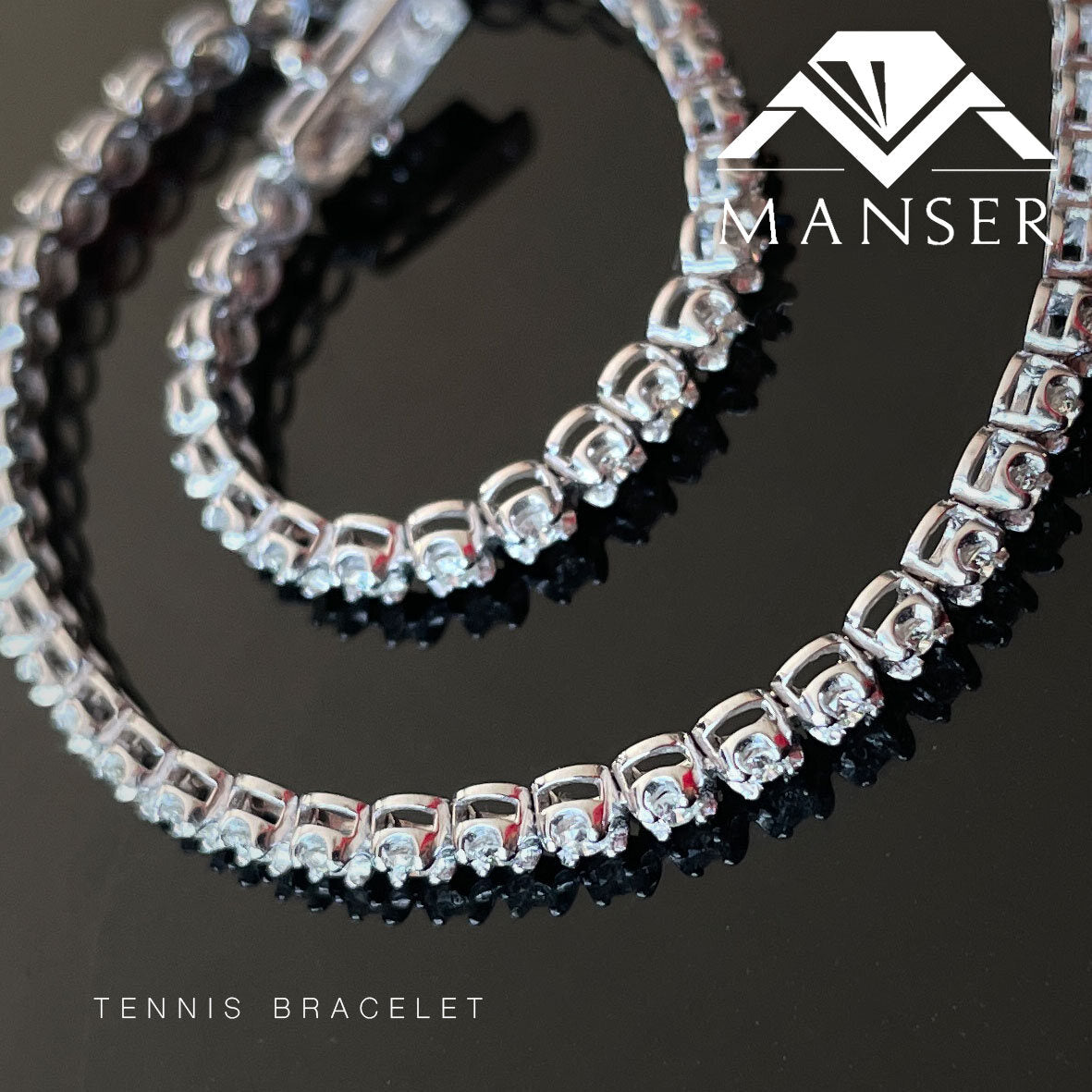 Diamond tennis bracelet, white gold