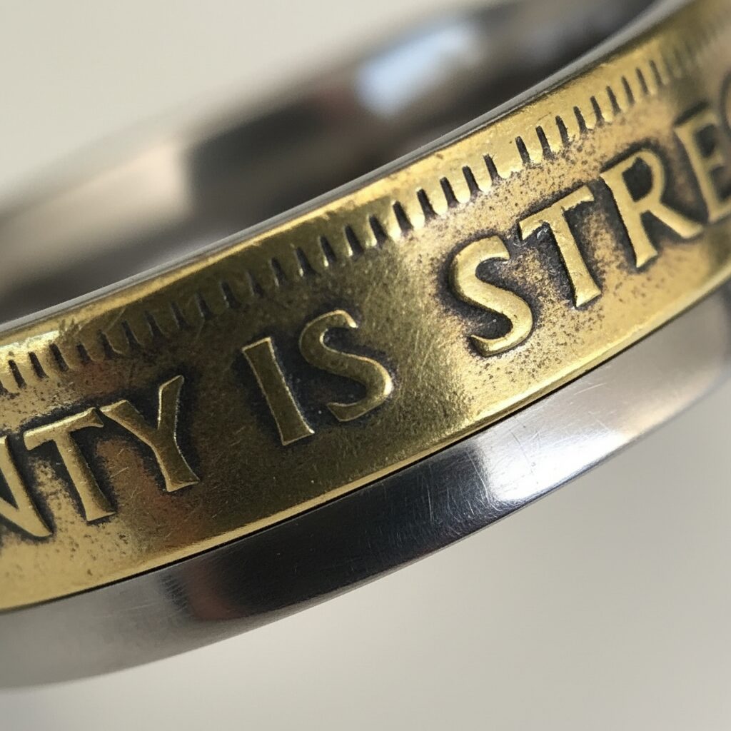 “Unity is strength” coin ring